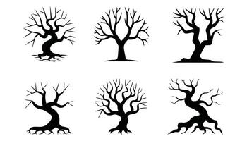 Silhouette of a Dead Tree with Bare Branches vector