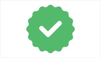 Verified Check Mark Badge Icon Approval and Certification Symbol vector