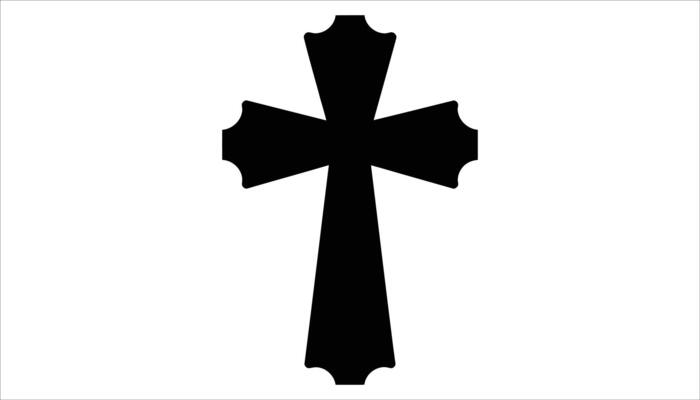Black Christian Cross Silhouette Symbol Illustration