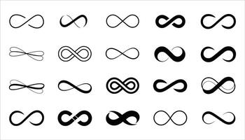 Infinity Symbol Icon Set. Endless Loop and Eternity Design vector