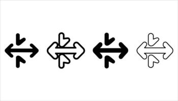 Directional Arrows Icon Set. Navigation and Movement Symbols vector