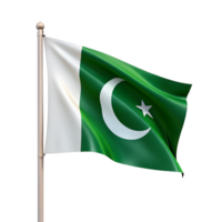 Pakistan flag with white and green colour is isolated on transparent background png