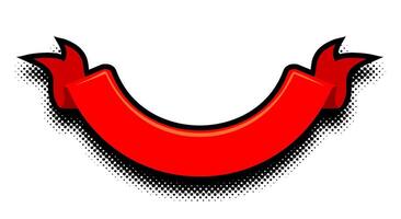 red ribbon banner icon with copy space vector