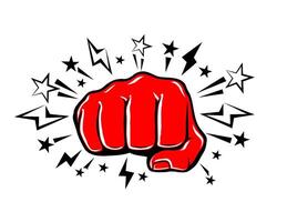 hit fist in comic exploding style vector