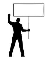 Man with protesting placard vector