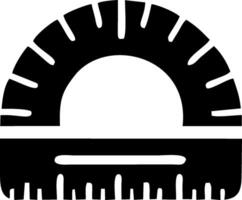 A black and white icon of a ruler vector