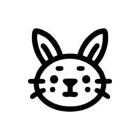 A black and white bunny icon on a white background vector
