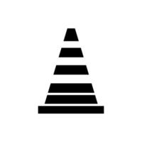 A black and white image of a traffic cone vector