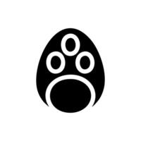 A black and white illustration of a paw print vector