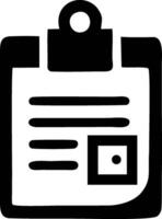 Clipboard icon with a pen and paper vector