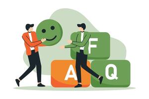 Good frequency asked questions customer service, consultation customers with best feedback smile vector