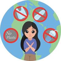 Say No to Plastic A Global Movement Towards an Eco-Friendly and Sustainable Future. vector