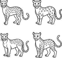 Feline Illustration Set Adorable Cat Line Art Collection vector