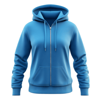 uma azul moletom com capuz com uma zíper em a frente png