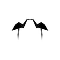 Pair Flamingo Shape Inspired by Origami Form, can use for Logo, Pictogram, Endangered Animals Figure, Website, Apps, or Graphic Design Element. Simple Eye Catching vector