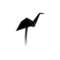 Flamingo Shape Inspired by Origami Form, can use for Logo, Pictogram, Endangered Animals Figure, Website, Apps, or Graphic Design Element. Editable and Simple vector