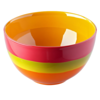 A bowl with a colorful stripe pattern on it png