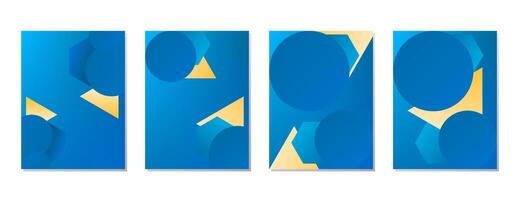 SET GRADIENT BLUE ORANGE COLOR. SQUARE BACKGORUND WITH GEOMETRIC SHAPES DESIGN vector