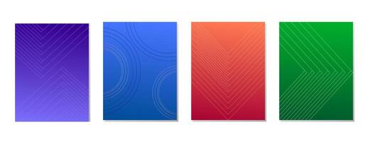 SET ABSTRACT GRADIENT BACKGROUND WITH LINES DESIGN vector
