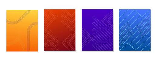 SET ABSTRACT GRADIENT COLORFUL BACKGROUND WITH LINES DESIGN vector