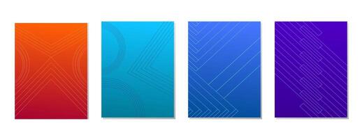 SET ILLUSTRATION ABSTRACT GRADIENT BACKGROUND WITH GEOMETRIC LINE ART DESIGN vector