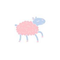 Hand draw sketch running sheep isolated on white background vector