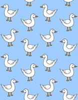Seamless pattern of hand drawn doodle duck vector