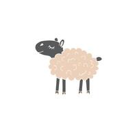 Hand drawn doodle sketch running sheep vector