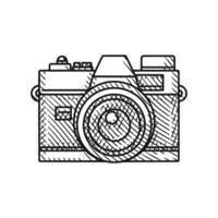 Vintage Camera Engraving Line Art Design vector