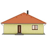 3d render yellow single story house with transparent background png