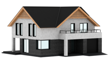 3d render minimalist house with transparent background png