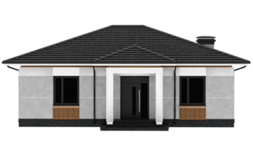 3d render single story house with transparent background png