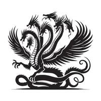 Mythical Hydra Silhouette Design vector