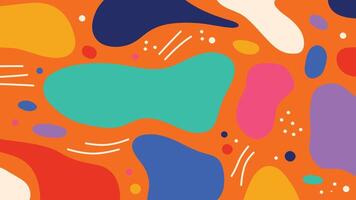 Bright abstract composition featuring smooth fluid shapes and vivid colors. A modern artistic background ideal for creative graphics, digital art, branding, packaging, posters, and web design. vector