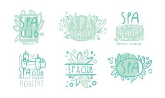 Spa Club Labels or Logos Design Set vector