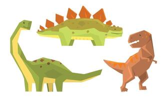 Set With Different Types Of Dinosaurus Illustration Cartoon Character vector