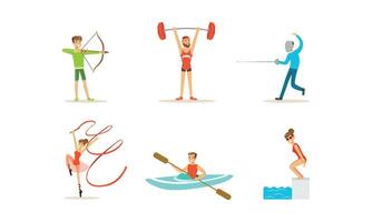 People Doing Different Kinds of Sports Set vector