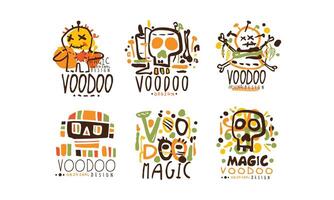 Voodoo and Magic Labels Design Set vector