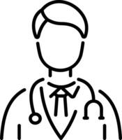 Medical assistance icon in linear style vector
