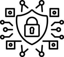 A linear style icon of security lock vector