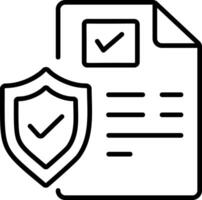 A trendy line style icon of an insurance policy paper vector
