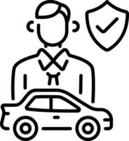A line style icon of a car depicting vehicle claim vector