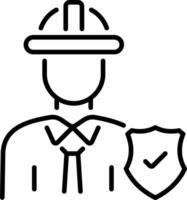 A line style icon of worker insurance vector
