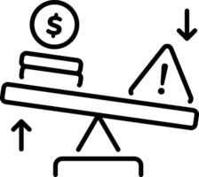 A line style icon of scale showing risk assessment vector