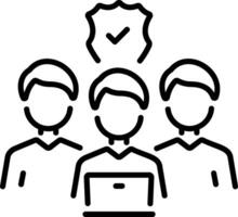 Employee coverage icon in linear style vector