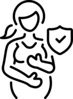 A linear style icon of maternity coverage vector