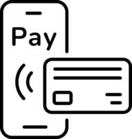 A line style icon of mobile payment vector