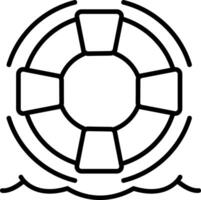 Sailing life ring icon in linear style vector