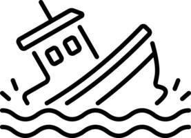 A line style icon depicting ship insurance vector