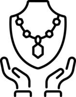 A line style icon of necklace showing jewellery insurance vector